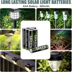 Taken AAA Batteries 12-Count, 720mWh Pre-Charged Solar Batteries for Outdoor Solar Lights, Garden Lights, String Lights, Sidewalk Pathway Lights (1.2V NiMH 600mAh)