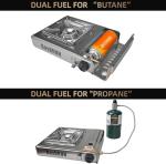 GasBRUH Propane or Butane Stove with Windblocker,Dual Fuel 10000BTU Stainless Steel Portable Camping Stove with CarryCase,Gas Stove for Camping,Tailgating,Outdoor Cooking,Emergency(Fuel not included)