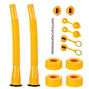 Long Gas Can Spout Replacement, Our replacement spout features a 10.2in extended nozzle (2in longer than standard). Gas can nozzle (2 kit-Yellow) for 1/2/5/10 gal oil cans