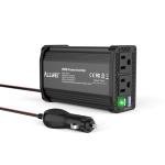 ALLWEI 300W Power Inverter 12V DC to 110V AC Car Plug Adapter Outlet Converter with 27W PD USB-C &18W USB-A Fast Charger, Car Cigarette Lighter Adapter for Laptop Tablets Phones - Portable - Black