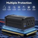 ALLWEI 300W Power Inverter 12V DC to 110V AC Car Plug Adapter Outlet Converter with 27W PD USB-C &18W USB-A Fast Charger, Car Cigarette Lighter Adapter for Laptop Tablets Phones - Portable - Black