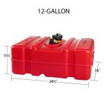 Scepter 08669 Rectangular 12 Gallon Low Profile Marine Fuel Tank For Outboard Engine Boats, 24.5" x 18" x 11.5", Red