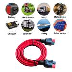 OUYFBO Solar Charge Extension Cable Connector Adapter 14AWG 45A Battery Adapter Cable,Compatible with Solar Generator Portable Power Station (14AWG 3.3Ft/1m)
