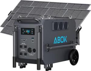 Portable Power Station with 2pcs 400W Solar Panel, 120/240V 7200W AC Output, 9792Wh LiFePO4 Home Battery, Solar Generator for Forestry Operation, Construction Site (Ark7200+400W*2)