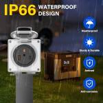 HiFind 50 Amp Power Outlet Box, NEMA 6-50R Receptacle, 250V Heavy-Duty Outdoor Dustproof Weatherproof Socket Plug for Electric Vehicles, Generators, Plasma Cutter, Welding Machines&, ETL+ Screw Kits