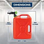 Scepter SmartControl 5 Gallon 18.9 Liter Plastic Dual Handle Diesel Gas Container Jug with Controllable Flow Nozzle Spout, 4 Pack, Red