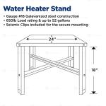 Galvanized Steel Water Heater Stand, 24" x 24" x 18