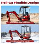 JDMON Waterproof Mini Excavator Cover with Roof Straps