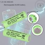 Yibatopow 16 Pack Rechargeable AA Solar Batteries