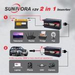 Sunivora 1000W Inverter for Car and Camping