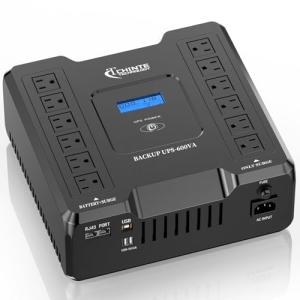 600VA Battery Backup with Surge Protection and LCD