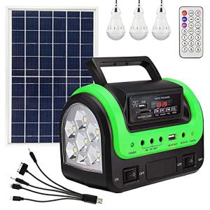 Portable Solar Generator with Panel and Flashlight