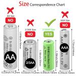 Yibatopow 4 Pack Rechargeable 2/3 AAA Batteries