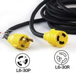 NEMA L6-30P to L6-30R Generator Power Cord, 25FT