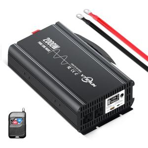 Vterun 2000W Pure Sine Wave Inverter with Remote