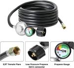 ATKKE 6ft Propane Hose Regulator with Gauge
