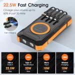 Wireless Solar Power Bank, 49800mAh Fast Charger