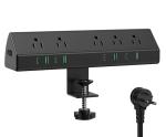 Desk Clamp Power Strip with Fast Charging and USB Ports