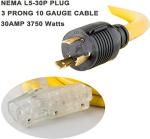25FT Heavy Duty Generator Extension Cord - 30Amp