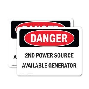 2-Pack OSHA Danger Generator Vinyl Label Stickers