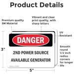 2-Pack OSHA Danger Generator Vinyl Label Stickers