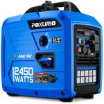 POXURIO 2450-Watt Dual Fuel Inverter Generator for Home Use, 1.6Gallon Large Fuel Tank Up to 8.3 Hours Use, 120V Gas Powered Generator Super Quiet - EPA Compliant
