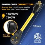 30 Amp Generator Welder Adapter Plug Cord