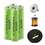 Rechargeable AAA 600mAh Ni-MH Solar Batteries 4 Pack