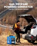 POXURIO 2450-Watt Dual Fuel Inverter Generator for Home Use, 1.6Gallon Large Fuel Tank Up to 8.3 Hours Use, 120V Gas Powered Generator Super Quiet - EPA Compliant