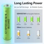 Rechargeable AAA 600mAh Ni-MH Solar Batteries 4 Pack