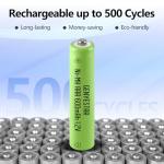 Rechargeable AAA 600mAh Ni-MH Solar Batteries 4 Pack