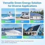 Redodo 24V 200Ah LiFePO4 Lithium Battery, Built in 200A BMS, Max. 5120Wh Energy, Up to 15000 Deep Cycle Lithium Battery, Perfect for Solar Home System, RV, Off Grid, Marine