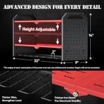 Power Tool Organizer with Charging Station Wall Mount, Built in 8 Outlet Surge Protection Power Strip, Drill Holder Wall Mount, Heavy Duty Metal Power Tool Storage Rack for Garage Organization Red