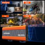 Junbpaw 1080W Pure Sine Wave Inverter 12V to 110V Ultra Quiet, Game-Changing Design | 12V to 110 Converter for Home, RV, Camping, Off-Grid & Outdoor Adventures丨DC to AC (LGE-12V-1080Ti)