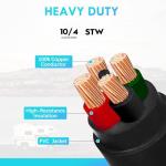 WYM world 50 Amp to 20 Amp 110V RV Distribution Adapter,NEMA 14-50P to 4 X 5-20R/15R RV 4-Prong to Mutiple Household Outlet w/ 20Amp Circuit Breaker RV Generator Distribution Cord 1.5FT