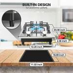 Gas Stove 2 Burner, Propane Cooktop 12 inch, Nafewin Portable Gas Cooktop Stainless Steel Stove Burner with Thermocouple Protection, Lpg/Ng Dual Fuel Built-in Hob for Apartments, Outdoor, Rvs