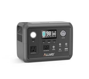 Portable Power Station 300W (Peak 600W), ALLWEI 256Wh Solar Generator with 60W USB-C PD Output, 110V Pure Sine Wave AC Outlet Backup LiFePO4 Battery for Outdoors Camping Travel Home Blackout