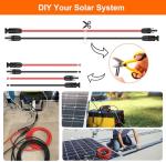 10AWG Solar Extension Cable 50Ft Red & Black, Both End with Universal Solar Connectors Plug & Play | Weatherproof PV Wire for RV, Boat, Off-Grid Systems​