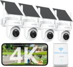 4K Security Cameras Wireless Outdoor, No Subscription, [2025 NEW] Solar-Powered Home Security Camera System with 360° Auto Tracking, Color Night Vision, 64GB Local Storage, 5G & 2.4G WiFi, Easy Setup