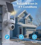 4K Security Cameras Wireless Outdoor, No Subscription, [2025 NEW] Solar-Powered Home Security Camera System with 360° Auto Tracking, Color Night Vision, 64GB Local Storage, 5G & 2.4G WiFi, Easy Setup