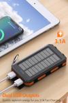 Power Bank 38800mAh Solar Portable Charger with USB-C Fast Charging Compatible with iPhone, Samsung, with 2 LED Flashlights and IPX5 Waterproof External Backup Battery Pack Perfect for Camping, Hiking