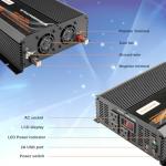 MKLIHFD 2500 watt Inverter Modified Wave car Power Inverter for car Vehicles Truck Camper Solar Panel 12v to 110v /120V Power Converter Adapter with Clamps 2500 watt