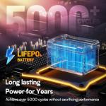 GOLDENMATE 12V 12Ah LiFePO4 Lithium Battery(2 Packs), 5000+ Deep Cycles, IP67 Waterproof Lithium Iron Phosphate Battery, Built-in BMS, Ideal for Power Wheels, Solar, Marine, Fish Finder, Ride-on Toy