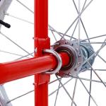 Steel Large Dual Cylinder Cart Trolley - Portable Oxygen and Acetylene Tank Cart with 20" Pneumatic Wheels, Secure Storage & Enhanced Mobility, Compact Design - Ideal for Welding Fuel Cylinders - Red