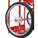 Steel Large Dual Cylinder Cart Trolley - Portable Oxygen and Acetylene Tank Cart with 20" Pneumatic Wheels, Secure Storage & Enhanced Mobility, Compact Design - Ideal for Welding Fuel Cylinders - Red