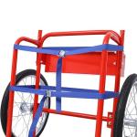 Steel Large Dual Cylinder Cart Trolley - Portable Oxygen and Acetylene Tank Cart with 20" Pneumatic Wheels, Secure Storage & Enhanced Mobility, Compact Design - Ideal for Welding Fuel Cylinders - Red