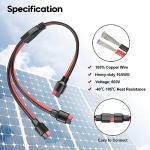 PAEKQ 10AWG Anderson Y Splitter Cable Solar Panel Connector Branch Parallel Adapter Cable for Portable Solar Generator Power Station Compatible with GZ Jackery High Power Pole Port Connector