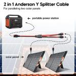 PAEKQ 10AWG Anderson Y Splitter Cable Solar Panel Connector Branch Parallel Adapter Cable for Portable Solar Generator Power Station Compatible with GZ Jackery High Power Pole Port Connector