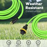 30 Amp Generator Extension Cord (25 Feet) 4-Prong 120/250 Volt 7500W, Lock L14-30P/L L14-30R, 10 Gauge SJTW Locking Power Cord for Manual Transfer Switch ETL