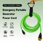 30 Amp Generator Extension Cord (25 Feet) 4-Prong 120/250 Volt 7500W, Lock L14-30P/L L14-30R, 10 Gauge SJTW Locking Power Cord for Manual Transfer Switch ETL